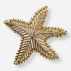 Vintage Lisner Gold Silver Two Tone Starfish Brooch‎ Pin